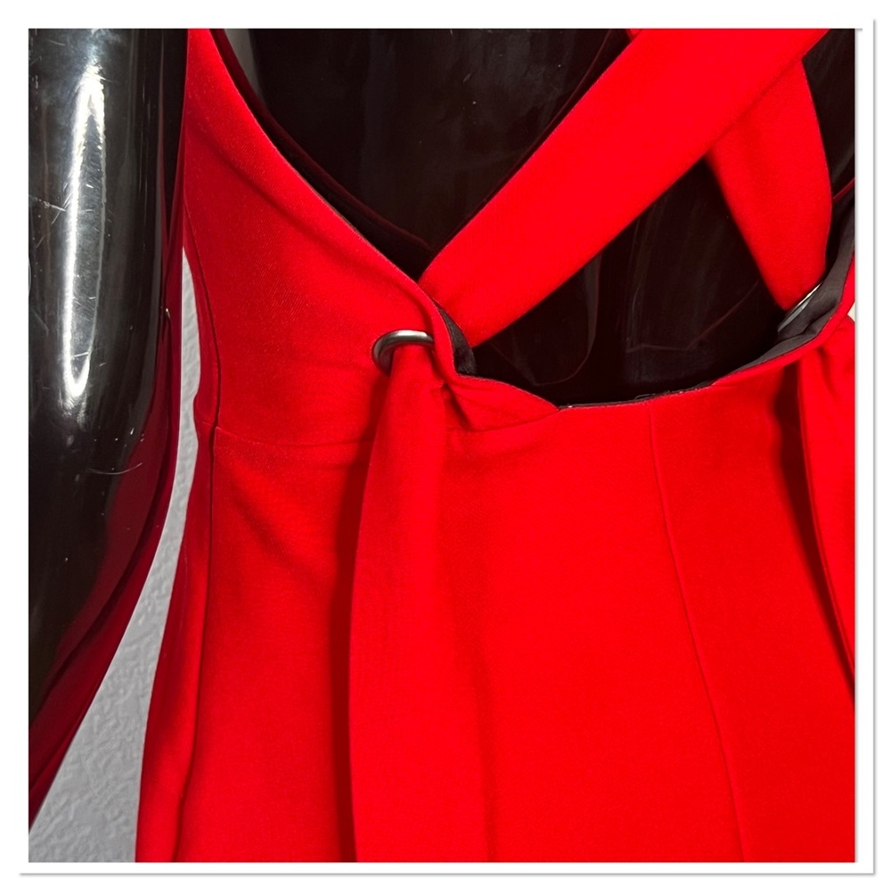 Zara Basic Collection Cross-Back Red Cocktail Dre… - image 5
